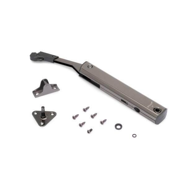 Emuca Compás para puertas elevables Altius One, Rango de fuerza 1440-2200, Acero, Titanio