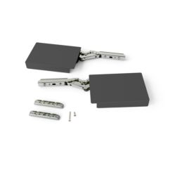 Emuca Compás para puertas elevables Altius Lift, Fuerza 1840-5200 (high=H), Acero y plástico, Gris antracita