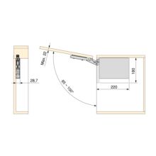 Emuca Compás para puertas elevables Altius Lift, Fuerza 4000-9000 (extra high=XH), Acero y plástico, Gris antracita - Ítem2