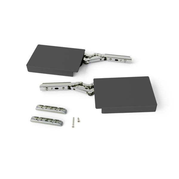 Emuca Compás para puertas elevables Altius Lift, Fuerza 4000-9000 (extra high=XH), Acero y plástico, Gris antracita