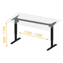 Emuca Table motorisée réglable en hauteur Table réglable en hauteur, Acier, Peint en blanc - Item4