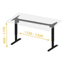 Emuca Table motorisée réglable en hauteur Table réglable en hauteur, Acier, Peint en blanc - Item2