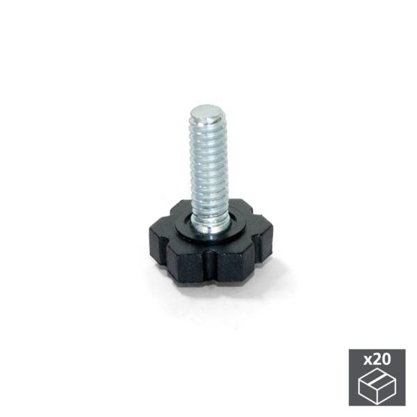 Lote de 20 Niveladores M6 Emuca hexagonal para regulación exterior H 30 mm