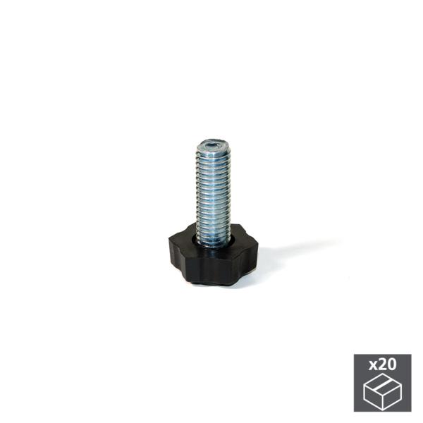Lote de 20 niveladores M8 Emuca hexagonal para regulación exterior H 38 mm
