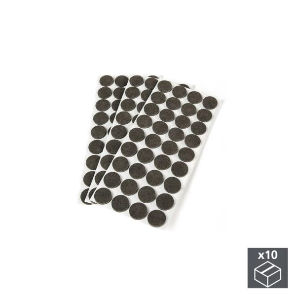 Emuca Fieltro adhesivo para muebles, redondo, D. 24 mm, 1.080 ud.