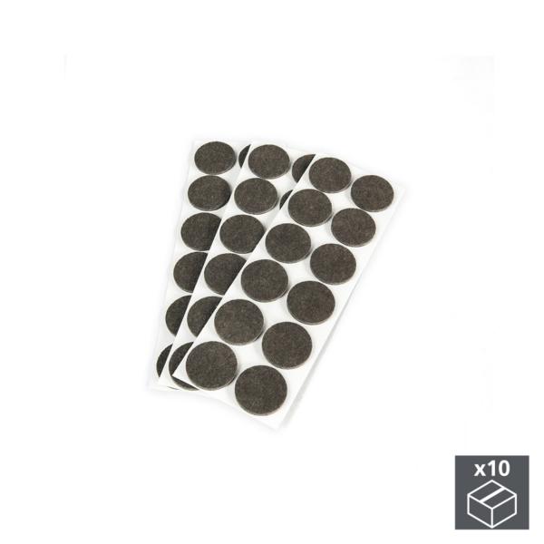 Emuca Fieltro adhesivo para muebles, redondo, D. 34 mm, 360 ud.