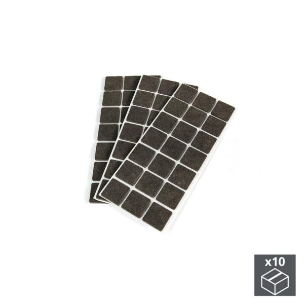 Lote de 10 bolsas de 63 fieltros autoadhesivos Emucacuadrados 30 x 30 mm