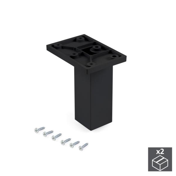 Emuca Pie para mueble, central, regulable 100 - 110 mm, Plástico, Negro, 2 ud.
