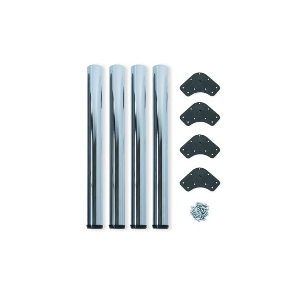 Kit de 4 patas de mesa regulables Emuca D. 60 x 830 mm de acero cromado