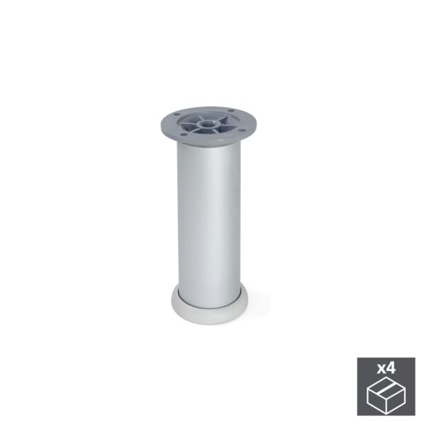 Kit de 4 pies D. 40 mm Emuca regulable 140 - 160 mm en aluminio anodizado satinado