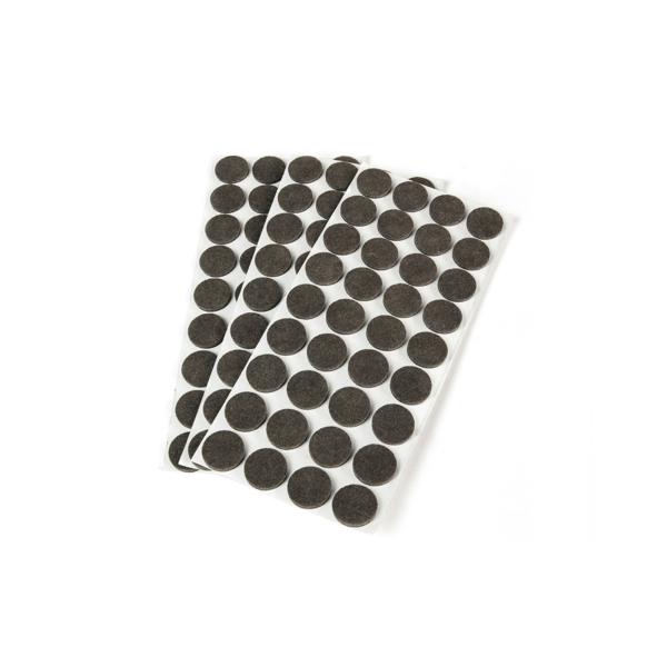 Bolsa de 150 fieltros autoadhesivos Emuca redondos de D. 20 mm