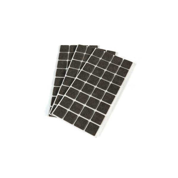 Bolsa de 63 fieltros autoadhesivos Emuca cuadrados 30 x 30 mm