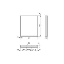 Emuca Jeu de pieds rectangulaires Square pour table, largeur 600mm, Acier, Peint en blanc - Item1