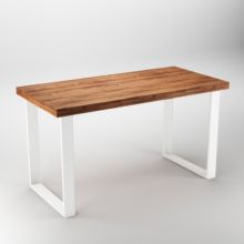 Emuca Jeu de pieds rectangulaires Square pour table, largeur 600mm, Acier, Peint en blanc - Item3