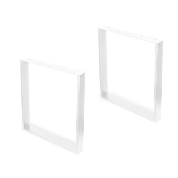 Emuca Juego de patas rectangulares Square para mesa, ancho 600mm, Acero, Pintado blanco