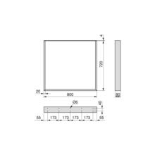 Emuca Juego de patas rectangulares Square para mesa, ancho 800mm, Acero, Pintado blanco - Ítem6