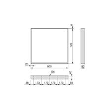 Emuca Juego de patas rectangulares Square para mesa, ancho 800mm, Acero, Pintado blanco - Ítem7