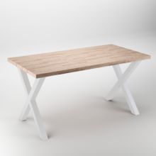 Emuca Jeu de pieds Cross pour table, largeur 695mm, Acier, Peint en blanc - Item3