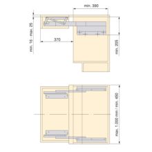 Emuca Coulisses pour table extensible et relevable Oplà Folding+39, Aluminium, Acier inox anodisé - Item1
