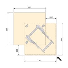 Emuca Rails pour table coulissante d'angle, aluminium, acier inoxydable anodisé - Item5