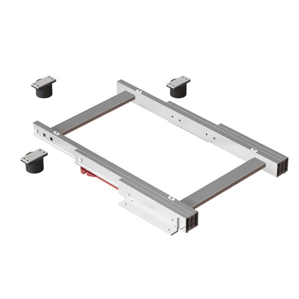 Emuca Rails pour table coulissante d'angle, aluminium, acier inoxydable anodisé