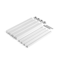 Emuca Pieds carrés et cadre de table, 50x50mm, 750x750mm, Acier, Peint en blanc - Item