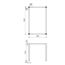 Emuca Patas cuadradas y estructura para mesa, 50x50mm, 1150x750mm, Acero, Pintado blanco - Ítem4