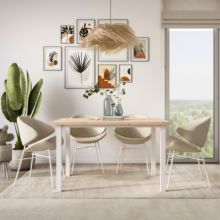 Emuca Pieds carrés et cadre de table, 50x50mm, 1150x750mm, Acier, Peint en blanc - Item6