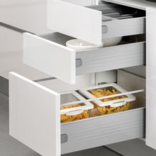 Emuca Lot de 10 tiroirs de cuisine Ultrabox, hauteur 118mm, profondeur 350mm, Acier, Gris métallisé - Item6