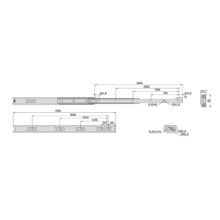 Emuca Lote de 5 juegos de guías para cajones, de bolas, altura 45mm, profundidad 450mm, extracción total, Negro - Ítem5