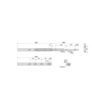 Emuca Lote de 5 juegos de guías para cajones, de bolas, altura 45mm, profundidad 550mm, extracción total, cierre suave, Negro - Ítem10
