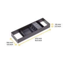 Emuca Porte-couteaux Orderbox pour tiroir, 150x470 mm, Gris anthracite, Acier et Bois - Item8