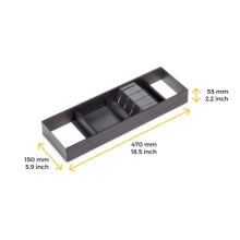 Emuca Portacuchillos Orderbox para cajón, 150x470mm, Acero y Madera, Gris antracita - Ítem9