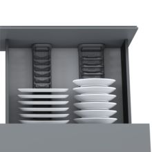 Emuca Portaplatos Orderbox para cajón, 120x470mm, Aluminio y Plástico, Gris antracita - Ítem1