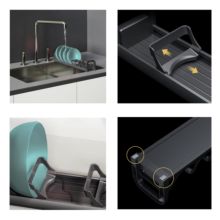 Emuca Support de plaque Orderbox pour tiroir, 120x470 mm, Gris anthracite, Aluminium et Plastique - Item2