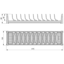 Emuca Portaplatos Orderbox para cajón, 120x470mm, Aluminio y Plástico, Gris antracita - Ítem9