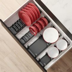 Emuca Portaplatos Orderbox para cajón, 120x470mm, Aluminio y Plástico, Gris antracita - Ítem