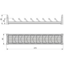 Emuca Porte-assiettes Orderbox pour tiroir, 90x470 mm, Gris anthracite, Aluminium et Plastique - Item9
