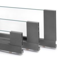 Emuca Cajón exterior Vertex 40kg con lateral de vidrio de altura 131mm, profundidad 500mm, Acero y Aluminio y Cristal, Gris antracita - Ítem7