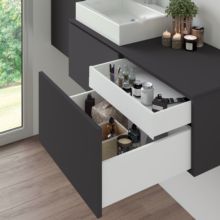 Emuca Kit de tiroirs pour cuisine ou salle de bains de Vertex, hauteur 93mm, avec étagères incluses, module 450mm, Peint en blanc - Item6