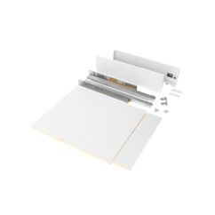 Emuca Kit de cajón para cocina o baño Vertex de altura 93mm con tableros incluidos, módulo 450mm, Pintado blanco