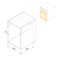 Emuca Kit de cajón para cocina o baño Vertex de altura 93mm con tableros incluidos, módulo 450mm, Gris antracita - Ítem4