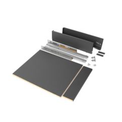 Emuca Kit de tiroirs pour cuisine ou salle de bains de Vertex, hauteur 93mm, avec étagères incluses, module 450mm, Gris antracite