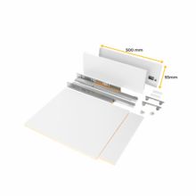 Emuca Kit de cajón para cocina o baño Vertex de altura 93mm con tableros incluidos, módulo 600mm, Pintado blanco - Ítem2