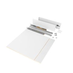 Emuca Kit de cajón para cocina o baño Vertex de altura 93mm con tableros incluidos, módulo 600mm, Pintado blanco - Ítem