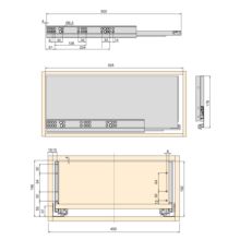 Emuca Kit de cajón para cocina o baño Vertex de altura 178mm con tableros incluidos, módulo 450mm, Pintado blanco - Ítem1
