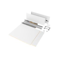 Emuca Kit de tiroirs pour cuisine ou salle de bains de Vertex, hauteur 178mm, avec étagères incluses, module 450mm, Peint en blanc