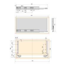 Emuca Kit de cajón para cocina o baño Vertex de altura 178mm con tableros incluidos, módulo 450mm, Gris antracita - Ítem10