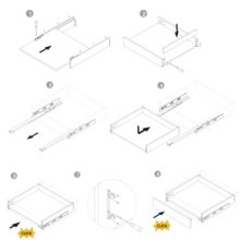 Emuca Kit de cajón para cocina o baño Vertex de altura 178mm con tableros incluidos, módulo 450mm, Gris antracita - Ítem2