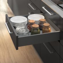Emuca Kit de tiroirs pour cuisine ou salle de bains de Vertex, hauteur 178mm, avec étagères incluses, module 450mm, Gris antracite - Item6